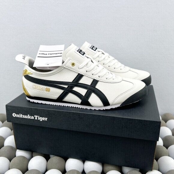 Onitsuka Tiger by Asics Shoes - Onitsuka Tiger by Asics Mexico 66 White Black Gold Sneakers